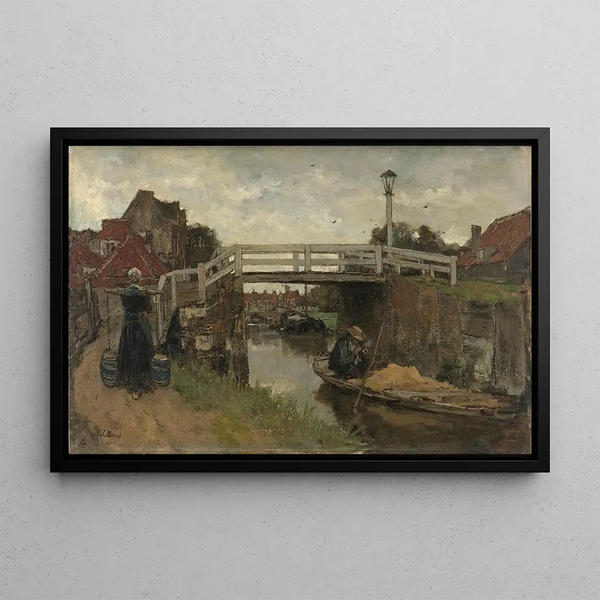 The Bridge - Jacob Maris — framed artwork on a wall