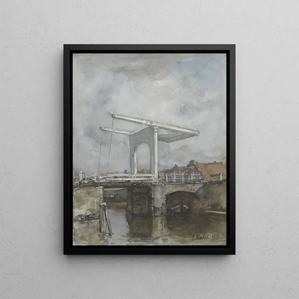 The drawbridge - Jacob Maris — framed artwork on a wall