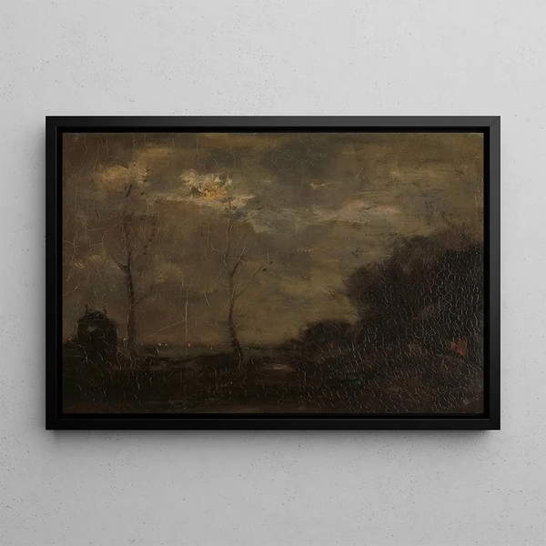 Canal au clair de lune - Jacob Maris — framed artwork on a wall