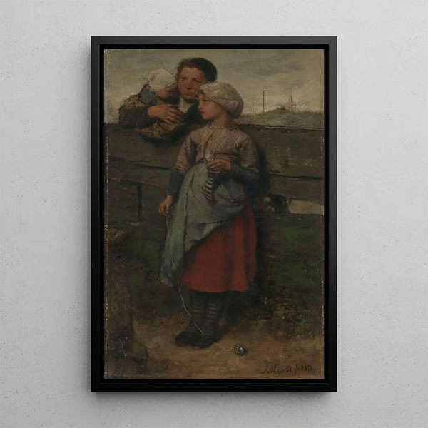 Village Scene Painting - Jacob Maris — framed artwork on a wall