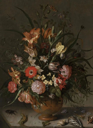 Jacob Marrel - Bouquet of flowers in a vase insects and tiny creatures.webp