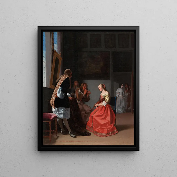 A Musical Company - Jacob Ochtervelt — framed artwork on a wall