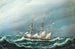 Two Danish Frigates in a Storm Signaling to Each Other - Jacob Petersen — artwork view