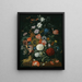 Flower Still Life in a Vase on a Stone Ledge with a Corn Ear and a Snail - Jacob Rootius — framed artwork on a wall