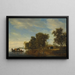 Landscape with a Ferry - Jacob Salomonsz van Ruysdael — framed artwork on a wall