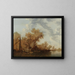 A river landscape with barges - Jacob Salomonsz van Ruysdael — framed artwork on a wall