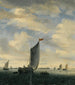 an estuary scene with Smalschips on a wide stretch before a gentle breeze - Jacob Salomonsz van Ruysdael — artwork view