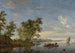 Bac with livestock on the Vecht river near Nijenrode - Jacob Salomonsz van Ruysdael — artwork view