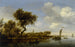 River landscape painting with a church in the distance - Jacob Salomonsz van Ruysdael — artwork view