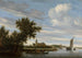 View of a river with church and ferry - Jacob Salomonsz van Ruysdael — artwork view