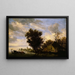 River scene with ferry - Jacob Salomonsz van Ruysdael — framed artwork on a wall