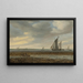 Sailing ships and rowboats in coastal waters - Jacob Salomonsz van Ruysdael — framed artwork on a wall