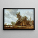 La halte à l'auberge - Jacob Salomonsz van Ruysdael — framed artwork on a wall