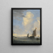 Wijdschip and other small Dutch ships at the mouth of an estuary - Jacob Salomonsz van Ruysdael — framed artwork on a wall