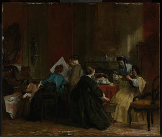 a group of women looking at stereoscopic photographs - Jacob Spoel — artwork view