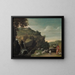 a rolling landscape with a waterfall and a goat herder - Jacob Symonsz Pynas — framed artwork on a wall
