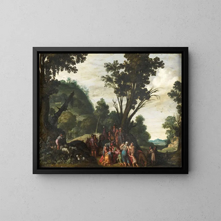 La rencontre de Jacob et Ésaü, Genèse 33 - Jacob Symonsz Pynas — framed artwork on a wall