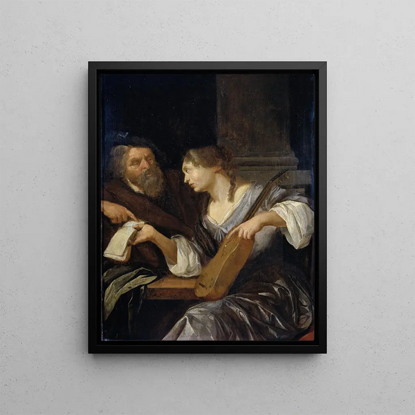 The Music Lesson - Jacob Toorenvliet — framed artwork on a wall