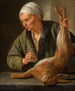 a woman presenting a hare - Jacob Toorenvliet — artwork view