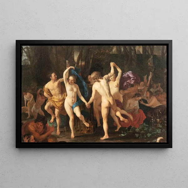 A Bacchanal - Jacob van Loo — framed artwork on a wall