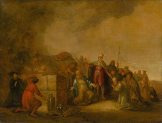 The sacrifice of Elijah to the god Baal on Mount Carmel - Jacob Willemsz de Wet — artwork view