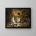 Nature morte avec des chiens - Jacob Xavier Vermoelen — framed artwork on a wall