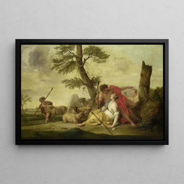 Paris and Œnone - Jacob de Wit — framed artwork on a wall