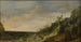 Mountain landscape painting with a view of a river and the sea - Jacob van Geel — artwork view