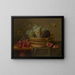 a basket of grapes and a pomegranate on a table - Jacob van Hulsdonck — framed artwork on a wall