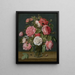 Roses dans un vase en verre - Jacob van Hulsdonck — framed artwork on a wall