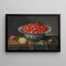 Wild strawberries in a Delft faience bowl - Jacob van Hulsdonck — framed artwork on a wall