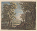 Landscape Arcadian with Ancient Ruins and Two Men - Jacob van Liender — artwork view