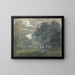 Shepherds with a flock in a wooded landscape - Jacob van Liender — framed artwork on a wall