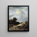 Landscape of dunes with fence - Jacob van Ruisdael — framed artwork on a wall