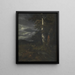 Landscape painting with a hunting scene - Jacob van Ruisdael — framed artwork on a wall