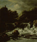 Mountainous landscape painting with waterfall - Jacob van Ruisdael — artwork view
