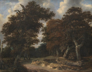 Route à travers une forêt de chênes - Jacob van Ruisdael — artwork view