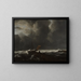Stormy Sea near a Quay - Jacob van Ruisdael — framed artwork on a wall
