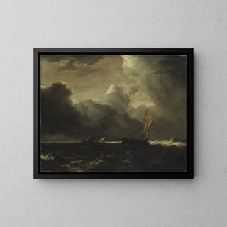 Storm clouds above the sea - Jacob van Ruisdael — framed artwork on a wall