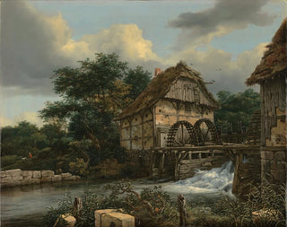 Two water mills and an open lock - Jacob van Ruisdael — artwork view