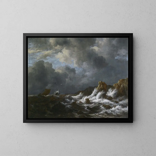 View from the Norwegian Coast - Jacob van Ruisdael — framed artwork on a wall