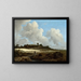 View of wheat fields with a city in the distance - Jacob van Ruisdael — framed artwork on a wall