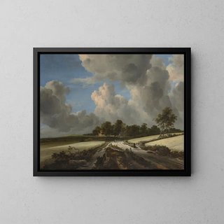 Wheat Field Painting - Jacob van Ruisdael — framed artwork on a wall