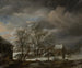 Winter landscape painting with snow-covered trees - Jacob van Ruisdael — artwork view