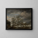 Winter landscape painting with snow-covered trees - Jacob van Ruisdael — framed artwork on a wall