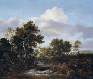 Landscape painting with a stream - Jacob van Ruisdael — artwork view