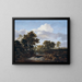 Landscape painting with a stream - Jacob van Ruisdael — framed artwork on a wall