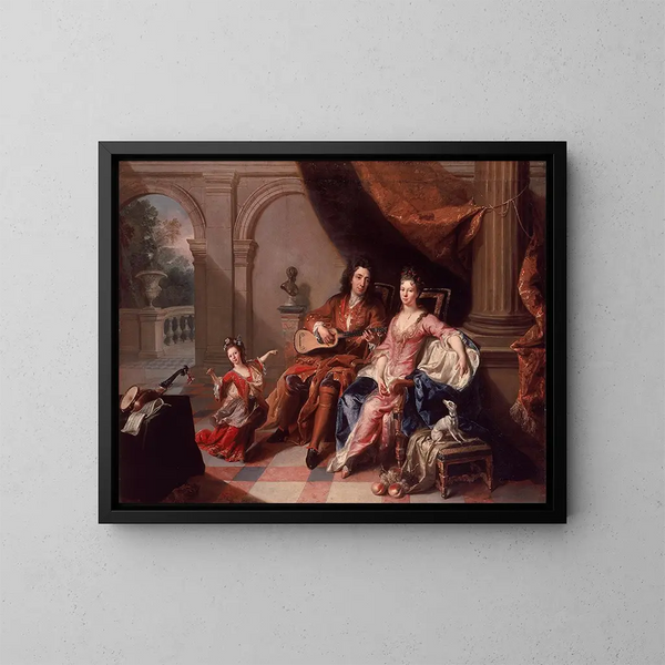 The Guitar Player - Jacob van Schuppen — framed artwork on a wall