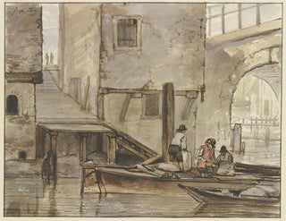 Canal with two canoes - Jacob van Strij — artwork view