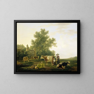 L'heure de la traite - Jacob van Strij — framed artwork on a wall